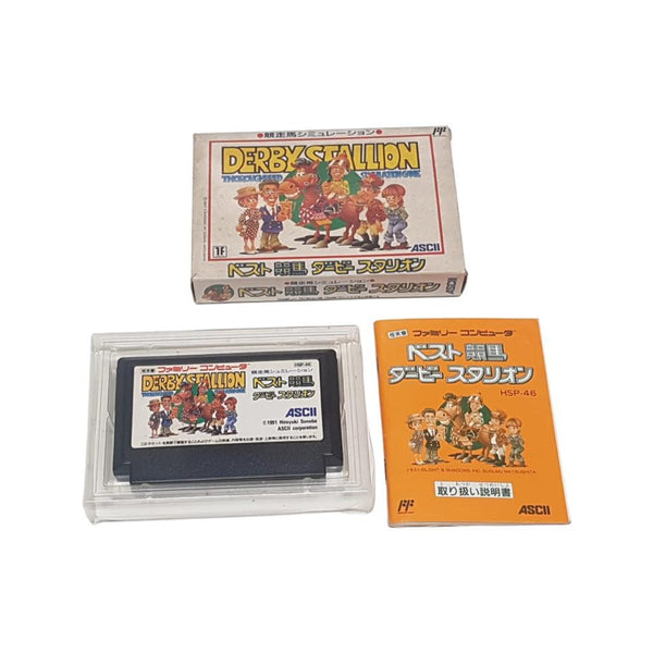 Famicom NES Derby STALLION zenkokuban JAPAN COMPLETO box+manuale+cartuccia