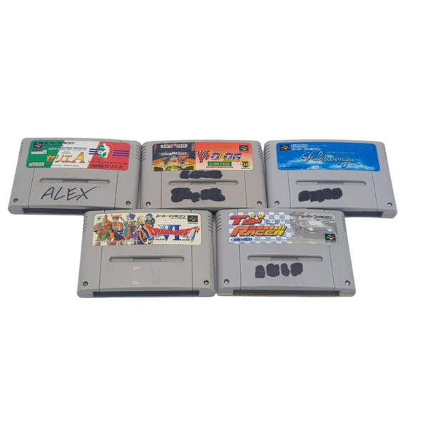 Nintendo Super Famicom 2 Controllers with Super Mario CASE and 5 GAMES